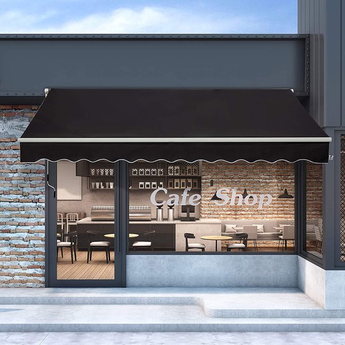 The Range | Outsunny Retractable Manual Awning - Deep Grey Outsunny Retractable Manual Awning - Deep Grey