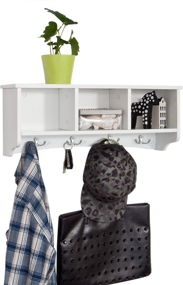 The Range | SoBuy Wall Coat Rack with Shelves - White SoBuy Wall Coat Rack with Shelves - White