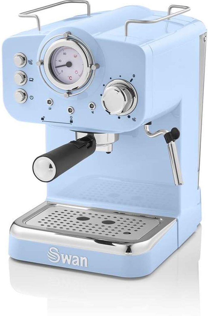 The Range | Swan SWAN Retro Pump Espresso SK22110BLN Coffee Machine - Light Blue Swan SWAN Retro Pump Espresso SK22110BLN Coffee Machine - Light Blue
