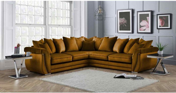 The Range | Simply Eleganza Luca Scatterback Large Corner Sofa - Yellow Simply Eleganza Luca Scatterback Large Corner Sofa - Yellow