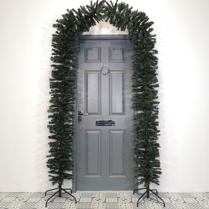 The Range | Samuel Alexander 2.4m (8ft) Tall Single Door Indoor Christmas Tree Arch in Green - Green Samuel Alexander 2.4m (8ft) Tall Single Door Indoor Christmas Tree Arch in Green - Green