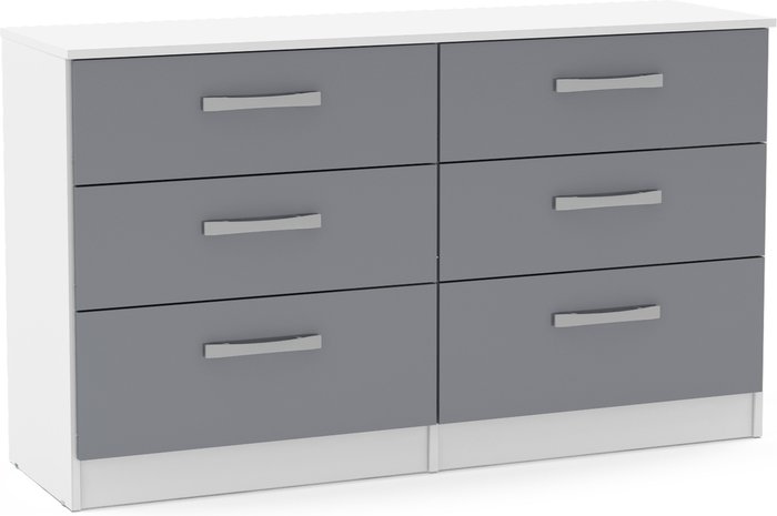 The Range | Dunelm Lynx White and Grey 6 Drawer Chest Grey Dunelm Lynx White and Grey 6 Drawer Chest Grey
