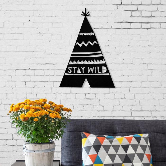The Range | Decortie Stay Wild Wall Art Metal Decorative Object - Black - Black Decortie Stay Wild Wall Art Metal Decorative Object - Black - Black