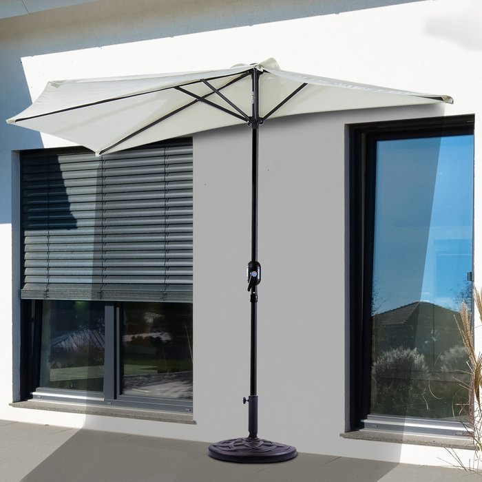 The Range | Outsunny Half Round Parasol Balcony Sun Shade - Cream Outsunny Half Round Parasol Balcony Sun Shade - Cream