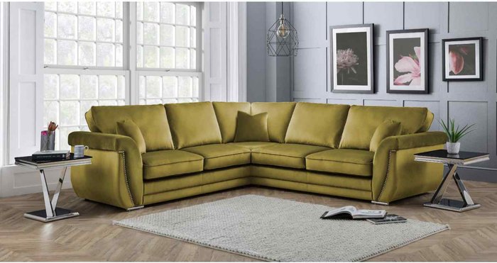 The Range | Simply Eleganza Luca Full Back Large Corner Sofa - Yellow Simply Eleganza Luca Full Back Large Corner Sofa - Yellow