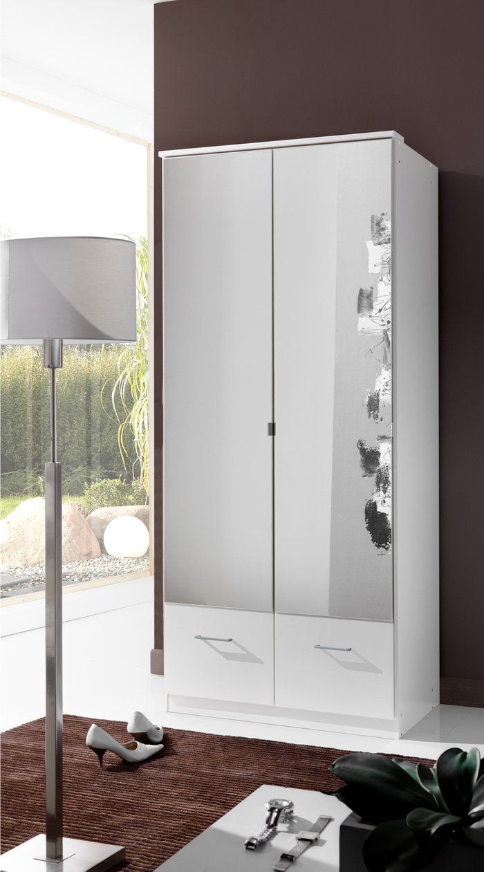 The Range | Tjs Imago White 2 Door Wardrobe with Drawer - White Tjs Imago White 2 Door Wardrobe with Drawer - White