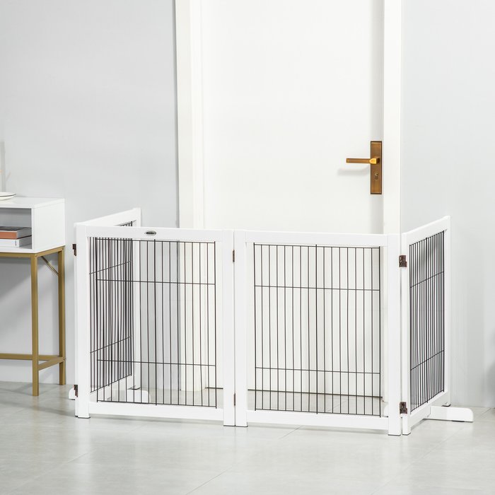 The Range | PawHut Pawhut 4 Panel Freestanding Pet Safety Barrier 4 Pannel - White PawHut Pawhut 4 Panel Freestanding Pet Safety Barrier 4 Pannel - White