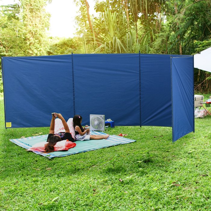 The Range | Outsunny Camping Windbreak With Carry Bag - Blue Outsunny Camping Windbreak With Carry Bag - Blue