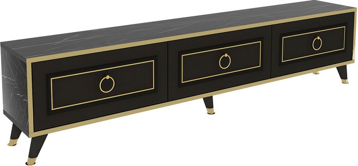 The Range | Destina Home Romens TV Stand and Media Console with Cabinets - Black - Marble Effect Destina Home Romens TV Stand and Media Console with Cabinets - Black - Marble Effect
