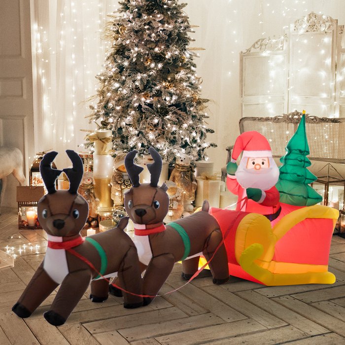 The Range | Inflatable Self Inflating Santa Sleigh with Reindeer Inflatable Self Inflating Santa Sleigh with Reindeer