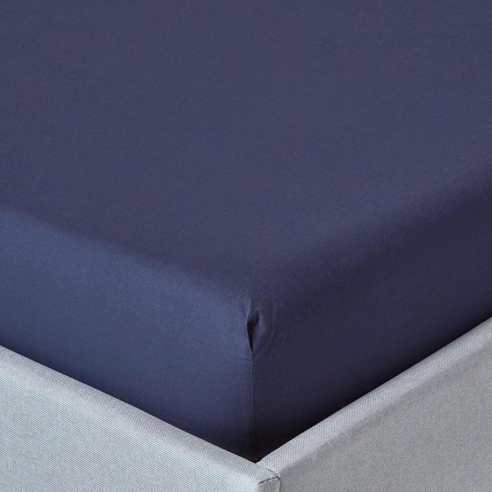 The Range | Homescapes 200 Thread Count Egyptian Cotton Fitted Sheet - Navy / Single Homescapes 200 Thread Count Egyptian Cotton Fitted Sheet - Navy / Single