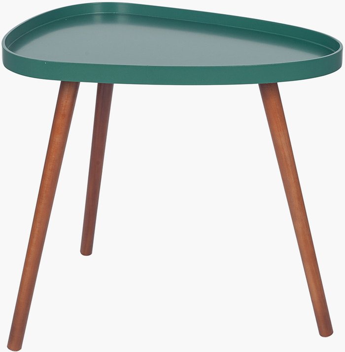 The Range | Forest Green MDF and Brown Pine Wood Teardrop Table Forest Green MDF and Brown Pine Wood Teardrop Table