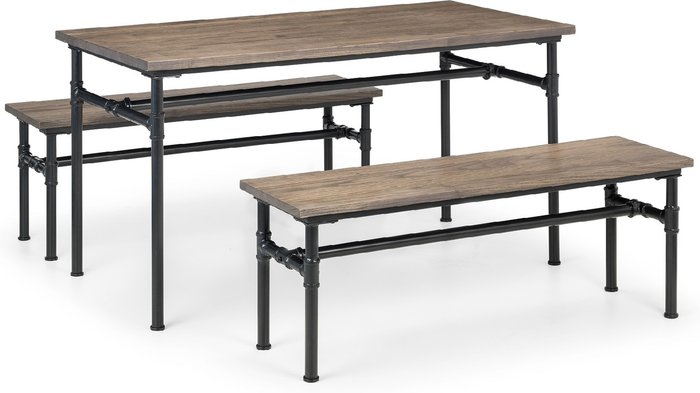 The Range | Julian Bowen Julian Bowen Set of Carnegie Table and 2 Benches Julian Bowen Julian Bowen Set of Carnegie Table and 2 Benches