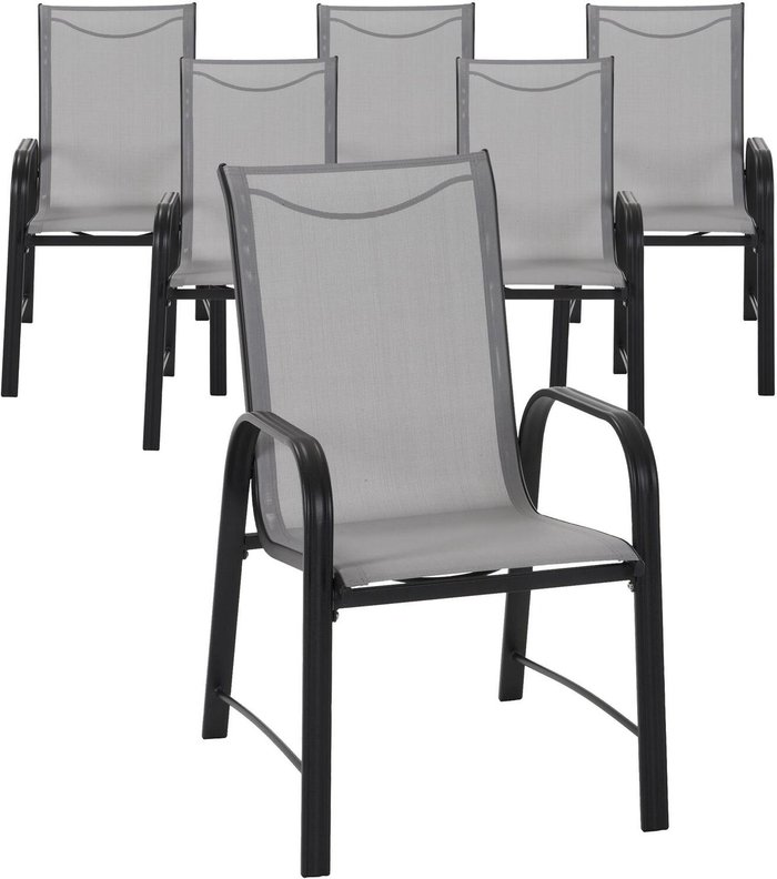 The Range | Dorel Dorel Paloma Outdoor Dining Chair 6 Pack - Grey Dorel Dorel Paloma Outdoor Dining Chair 6 Pack - Grey