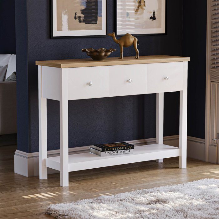 The Range | Arlington 3 Drawer Console Table - White Arlington 3 Drawer Console Table - White
