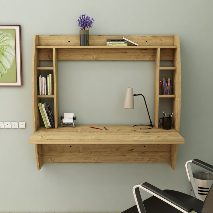 The Range | Destina Home Renaye Computer Desk with Shelves - Sapphire Oak Destina Home Renaye Computer Desk with Shelves - Sapphire Oak