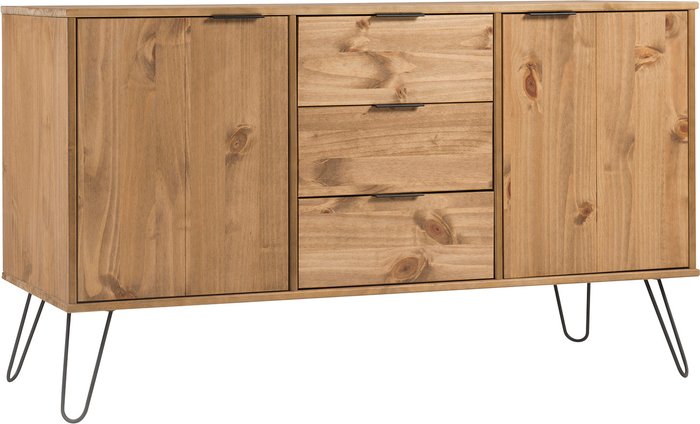 The Range | Core Products Augusta Medium Sideboard With 2 Doors and 3 Drawers - Antique waxed pine Core Products Augusta Medium Sideboard With 2 Doors and 3 Drawers - Antique waxed pine
