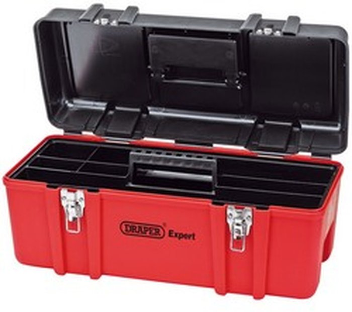 The Range | Draper Draper 580mm Tool Box with Tote Tray - Red Draper Draper 580mm Tool Box with Tote Tray - Red