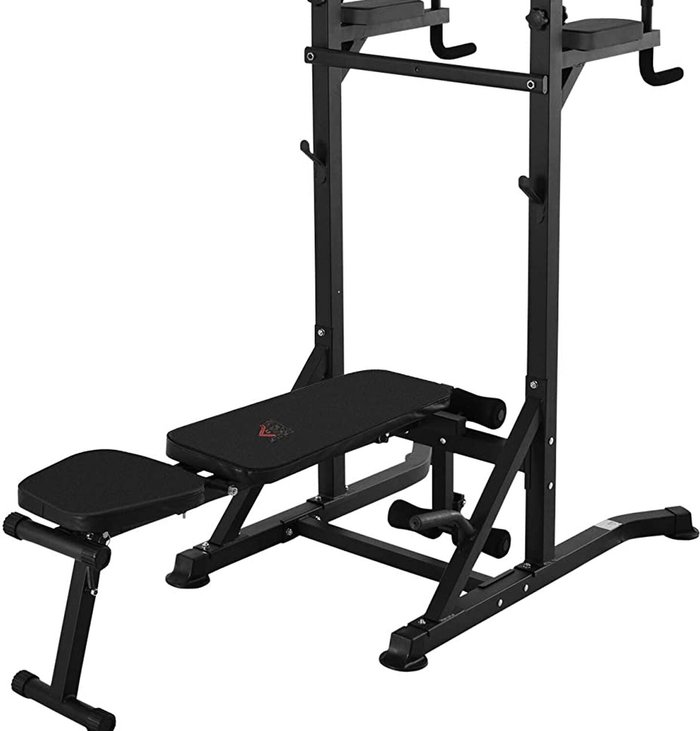 The Range | HOMCOM Multifunction Home Workout Power Tower Dip Station - Black HOMCOM Multifunction Home Workout Power Tower Dip Station - Black