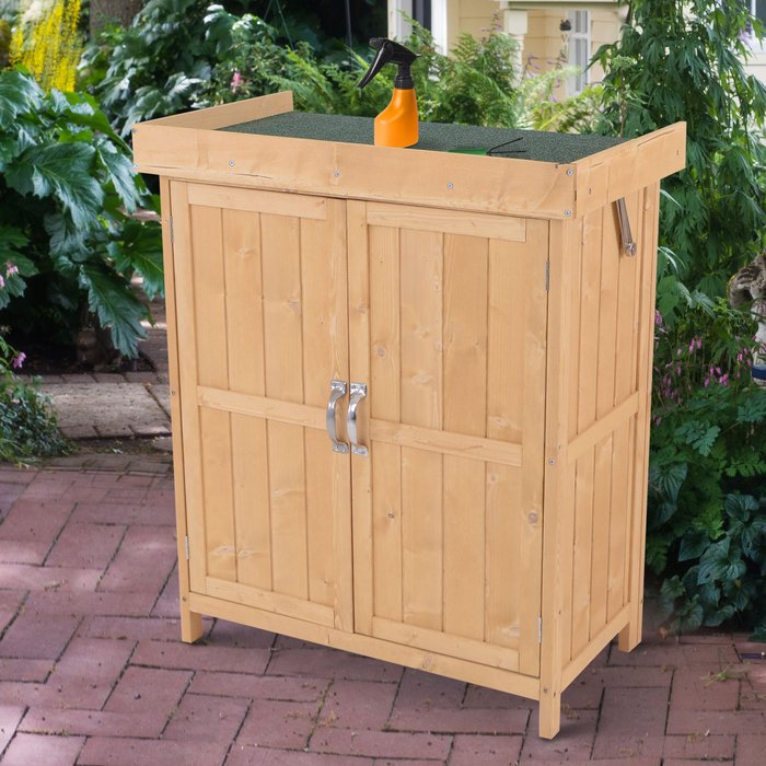 The Range | Outsunny Outdoor Garden Storage Shed - Burlywood Outsunny Outdoor Garden Storage Shed - Burlywood