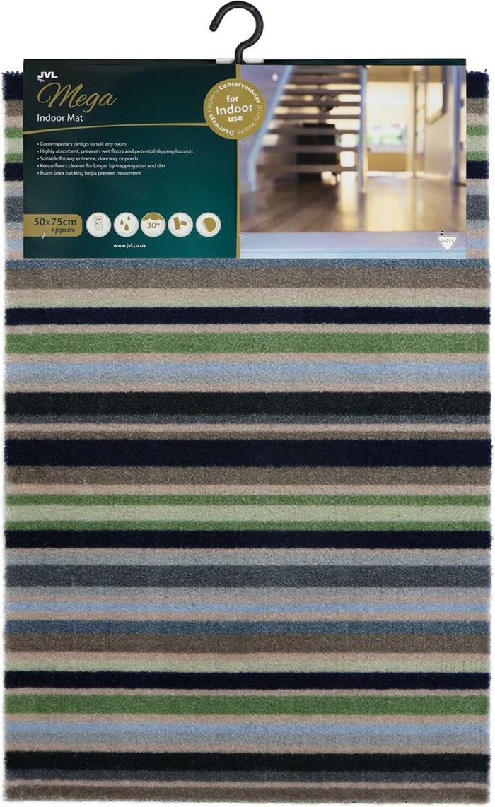The Range | JVL JVL Mega Mat Stripe Pattern, 50x75cm - Multi JVL JVL Mega Mat Stripe Pattern, 50x75cm - Multi
