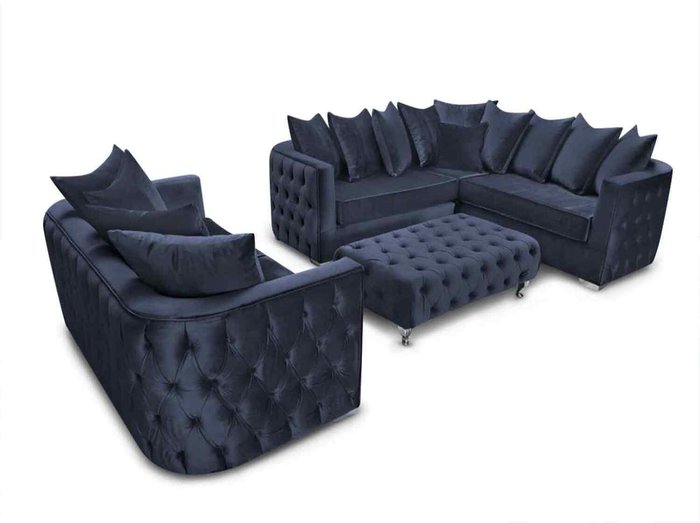 The Range | Simply Eleganza Julia Sofa Set 3 Seater Sofa with Corner and Footstool - Grey Simply Eleganza Julia Sofa Set 3 Seater Sofa with Corner and Footstool - Grey