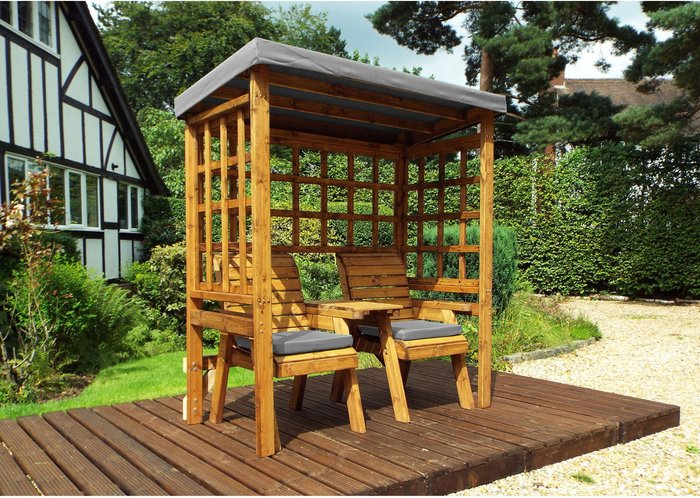 The Range | Charles Taylor Charles Taylor Henley Twin Seat Arbour - Grey Charles Taylor Charles Taylor Henley Twin Seat Arbour - Grey