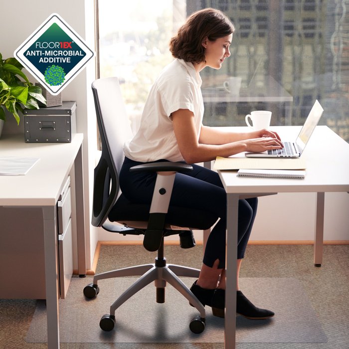 The Range | Floortex Advantagemat Anti Microbial Chair Mat for Standard Pile Carpets - Clear Floortex Advantagemat Anti Microbial Chair Mat for Standard Pile Carpets - Clear