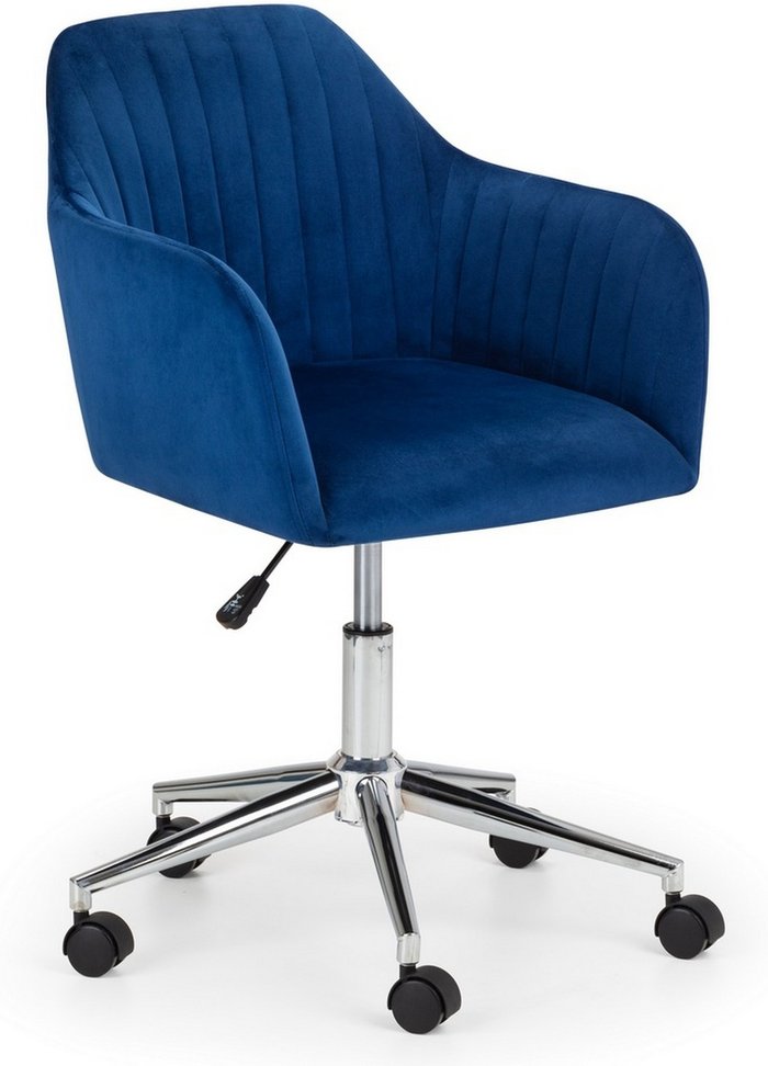 The Range | Julian Bowen Kahlo Velvet Swivel Office Chair Blue - Blue Julian Bowen Kahlo Velvet Swivel Office Chair Blue - Blue