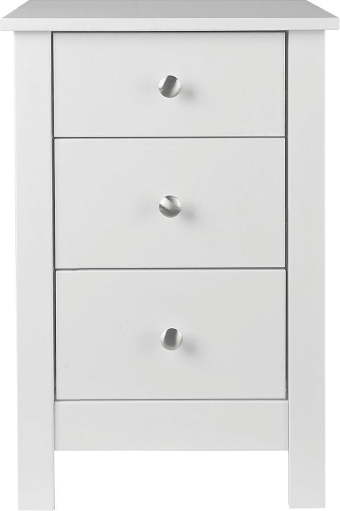 The Range | Furniture To Go Florence 3-Drawer Bedside Table - White Furniture To Go Florence 3-Drawer Bedside Table - White