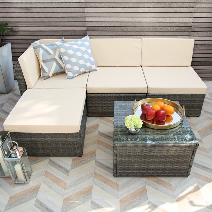 The Range | Sorrento Garden Corner Sofa Set - Grey/Beige Sorrento Garden Corner Sofa Set - Grey/Beige
