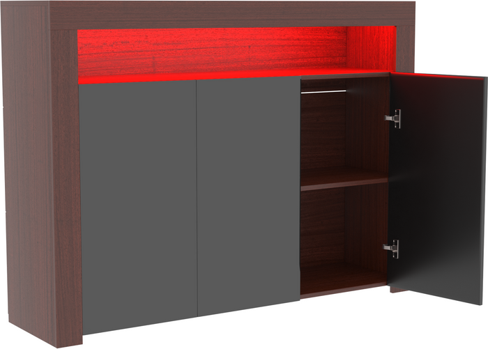 The Range | Nova LED Sideboard - Walnut and Black / 3 Nova LED Sideboard - Walnut and Black / 3