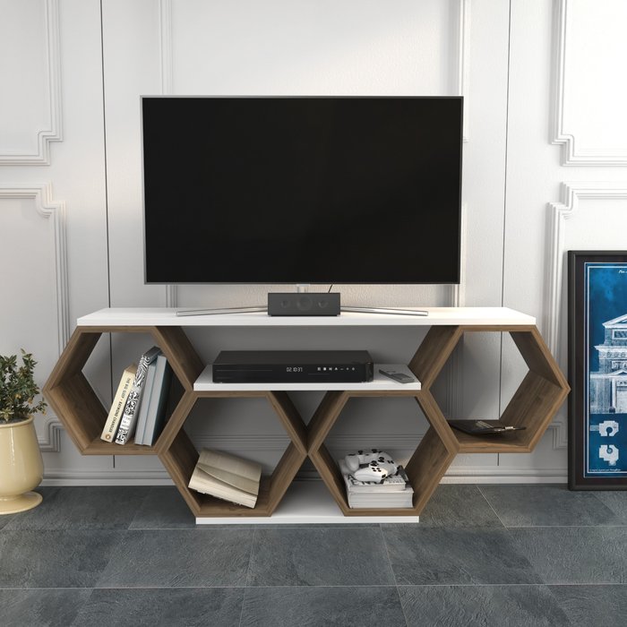 The Range | Decorotika Honey Unique Design TV Unit TV Stand for TVs up to 55'' - Walnut Decorotika Honey Unique Design TV Unit TV Stand for TVs up to 55'' - Walnut