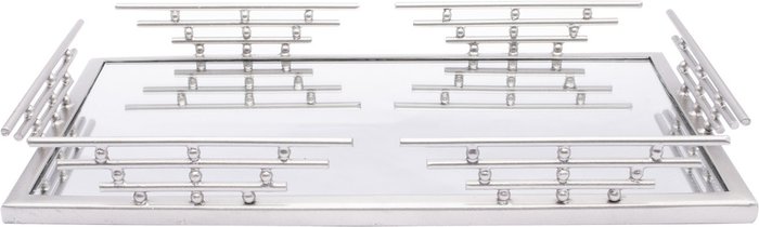 The Range | Green Decore Green Decore Pyro Rectangular Modern Silver Iron Tray 36 X 21 Cm Green Decore Green Decore Pyro Rectangular Modern Silver Iron Tray 36 X 21 Cm