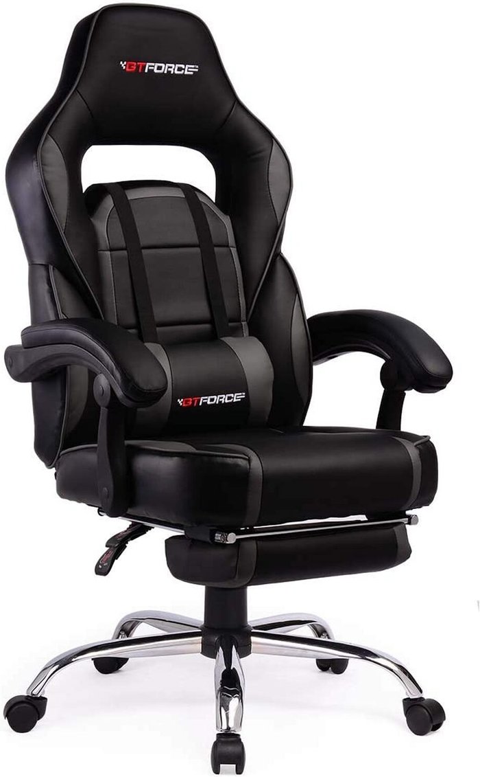 The Range | GTFORCE GTFORCE Pace Reclining Leather Sports Racing Chair - Grey GTFORCE GTFORCE Pace Reclining Leather Sports Racing Chair - Grey