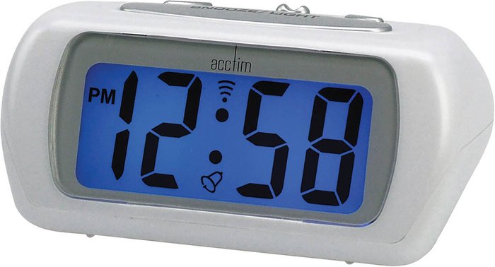 The Range | Acctim Auric Large LCD Display Alarm Clock White - White Acctim Auric Large LCD Display Alarm Clock White - White