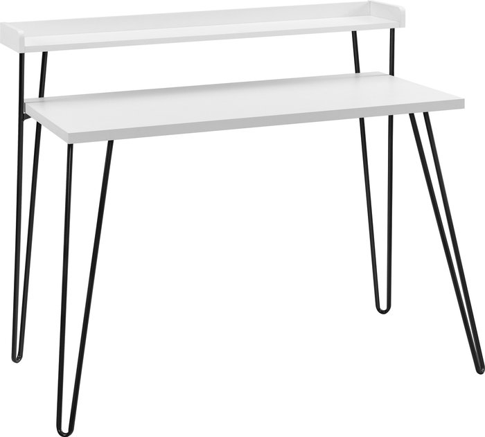 The Range | Solstice Solstice Albiorix Retro Desk with Riser - White Solstice Solstice Albiorix Retro Desk with Riser - White