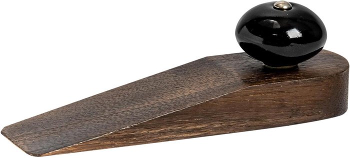 The Range | Nicola Spring Wooden Door Stop Black - Black Nicola Spring Wooden Door Stop Black - Black