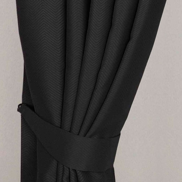 The Range | Homescapes Herringbone Chevron Curtain Tie Back Pair - Black Homescapes Herringbone Chevron Curtain Tie Back Pair - Black