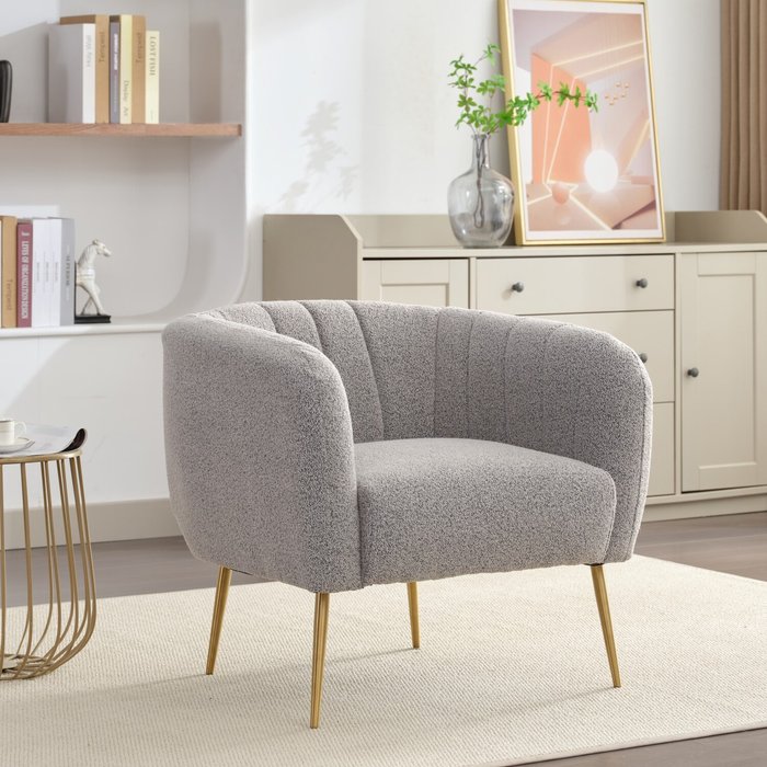 The Range | Artemis Home Ronan Boucle Fabric Accent Chair - Light Grey Artemis Home Ronan Boucle Fabric Accent Chair - Light Grey