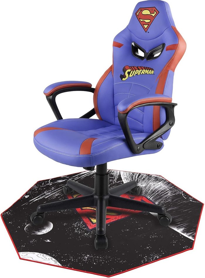 The Range | Subsonic SUBSONIC DC Comics Superman Gaming Chair Mat - Black & Red Subsonic SUBSONIC DC Comics Superman Gaming Chair Mat - Black & Red