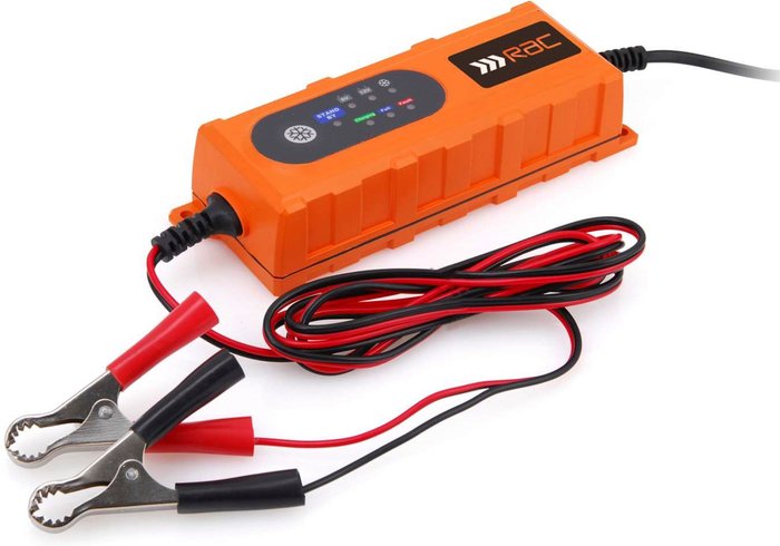 The Range | RAC Rac 6V 12V 4A Up To 3 Litre Car Van Bike Intelligent Smart Battery Charger 120Ah RAC Rac 6V 12V 4A Up To 3 Litre Car Van Bike Intelligent Smart Battery Charger 120Ah
