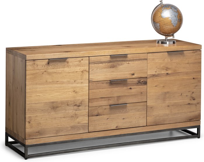 The Range | Julian Bowen Brooklyn Sideboard - Oak/Metal Julian Bowen Brooklyn Sideboard - Oak/Metal