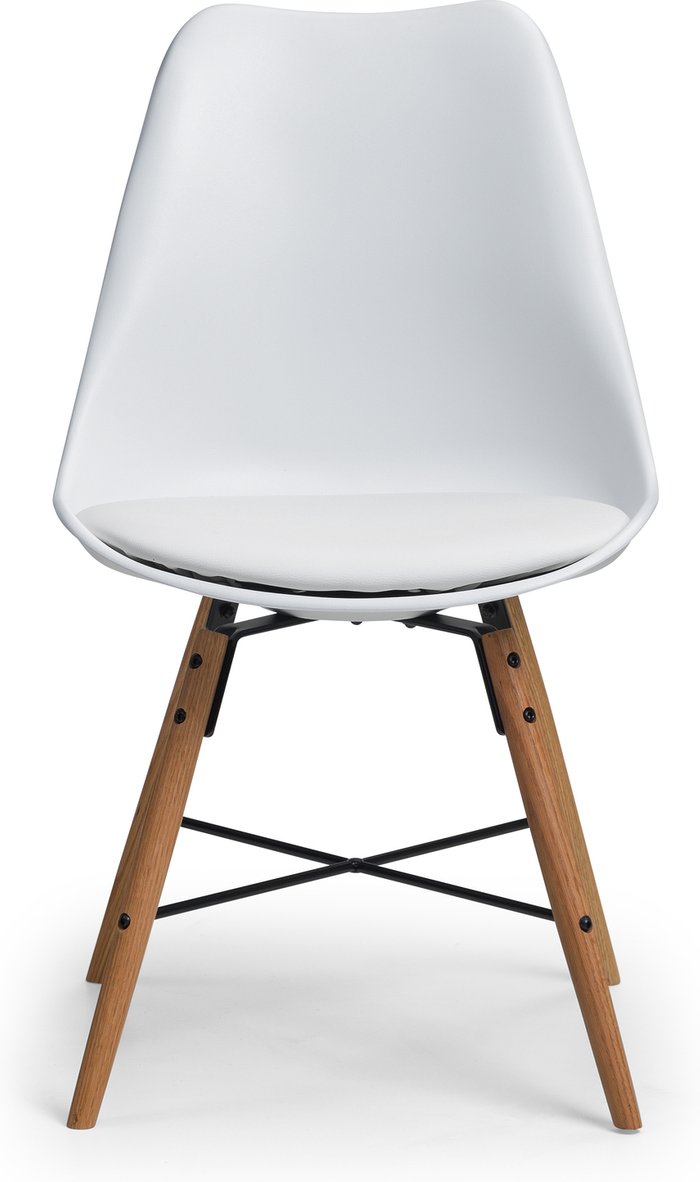 The Range | Julian Bowen Set Of 2 Kari Chairs White Seat With Oak Legs - White/Oak Julian Bowen Set Of 2 Kari Chairs White Seat With Oak Legs - White/Oak