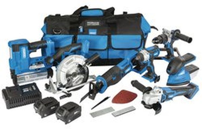 The Range | Draper Draper D20 20v Cordless 7 Piece Jumbo Power Tool Kit 1 x 3ah & 1 x 5ah Li-ion Charger Bag Draper Draper D20 20v Cordless 7 Piece Jumbo Power Tool Kit 1 x 3ah & 1 x 5ah Li-ion Charger Bag