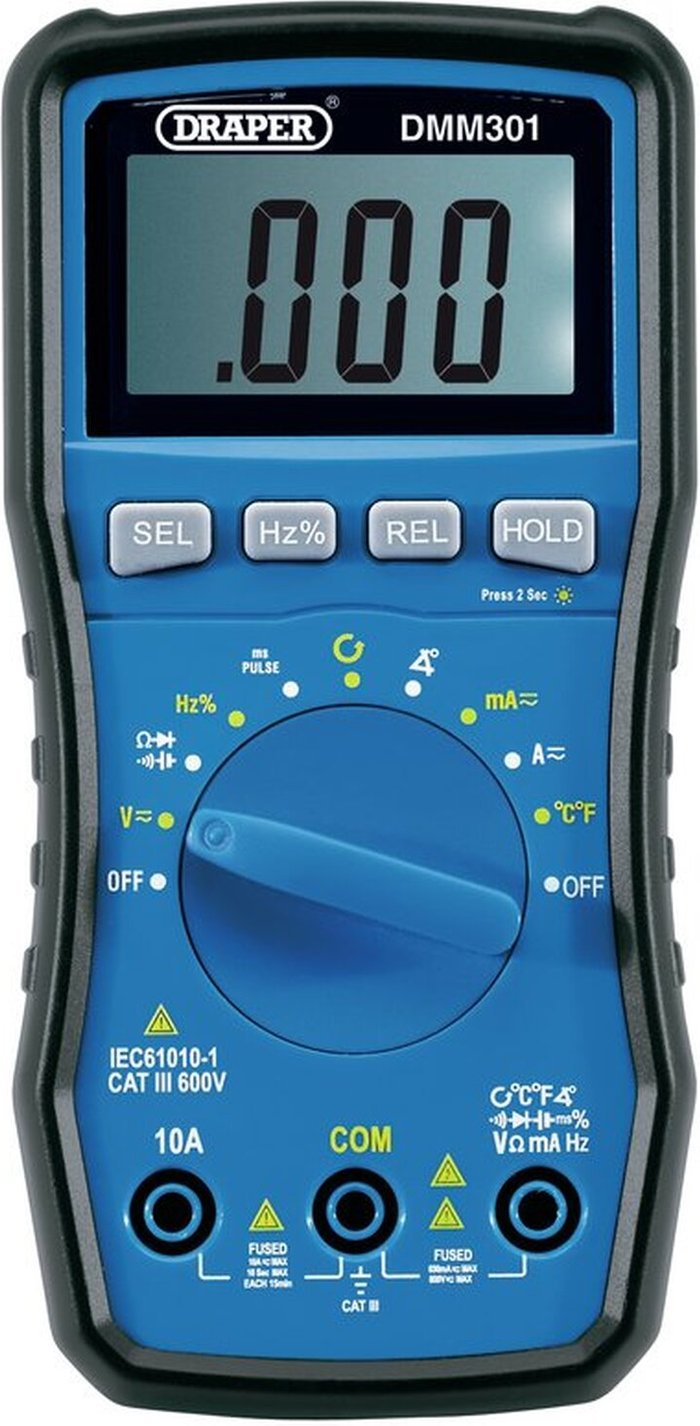The Range | Draper Draper DMM301 Automotive Digital Multimeter Draper Draper DMM301 Automotive Digital Multimeter