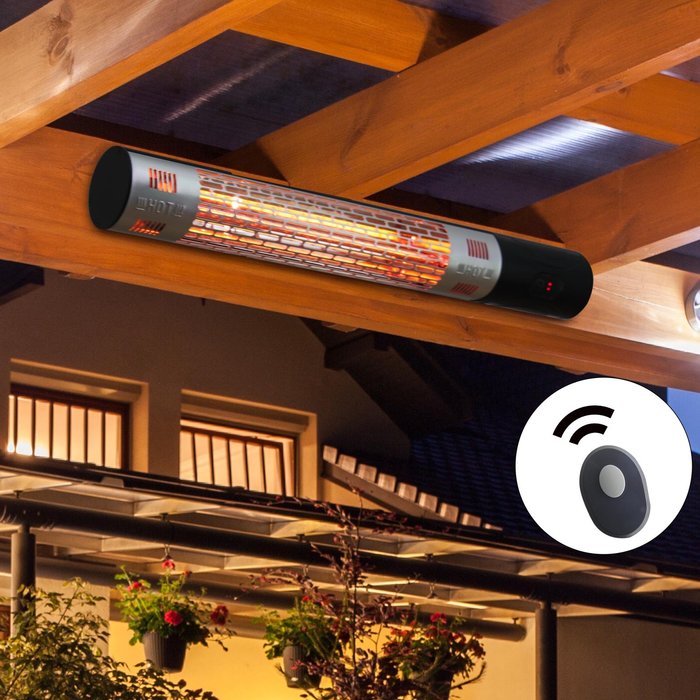 The Range | Outsunny Outdoor Wall Mount Electric Halogen Heater - Black Outsunny Outdoor Wall Mount Electric Halogen Heater - Black