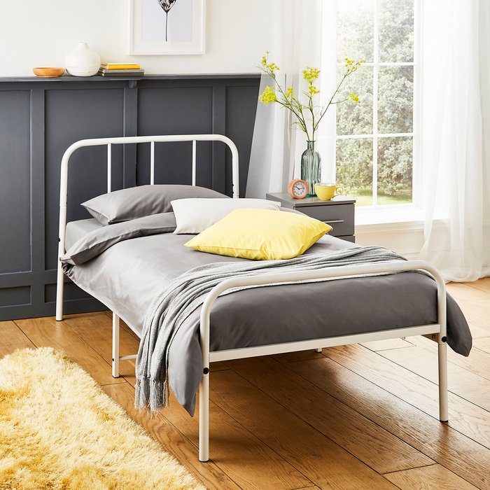 The Range | House Of Home Single Extra Strong Metal Bed Frame with Rounded Head In Black - Black House Of Home Single Extra Strong Metal Bed Frame with Rounded Head In Black - Black
