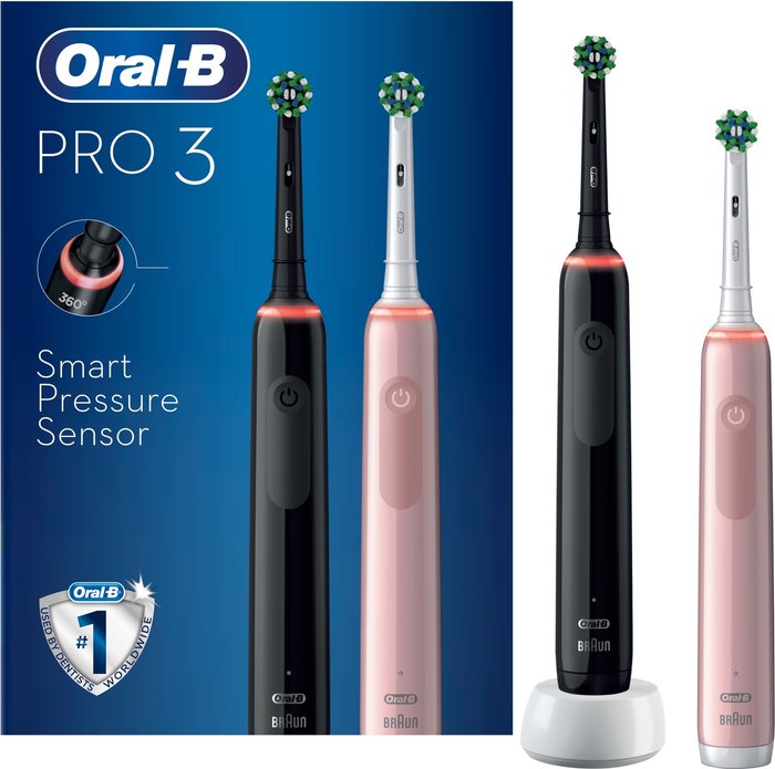 The Range | Oral B ORAL B Pro 3 3900 Electric Toothbrush - Twin Pack Oral B ORAL B Pro 3 3900 Electric Toothbrush - Twin Pack