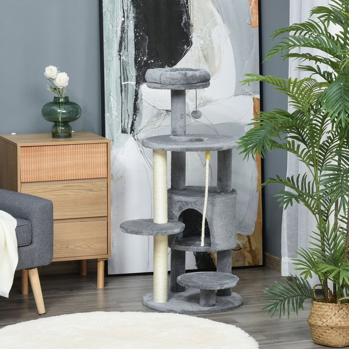 The Range | PawHut PawHut Cat Activity Center w/ Hanging Ball Toy and Teasing Rope - Grey PawHut PawHut Cat Activity Center w/ Hanging Ball Toy and Teasing Rope - Grey